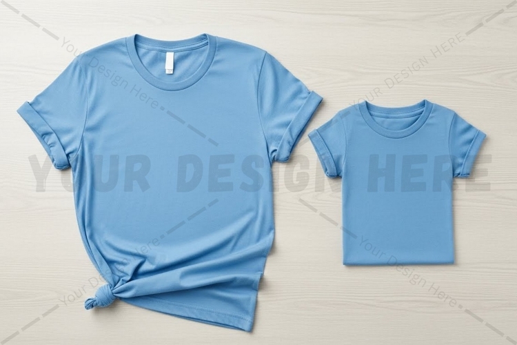 Light blue t-shirt mockup