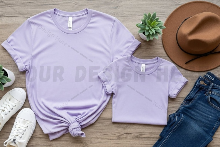 Lilac t-shirt mockup design