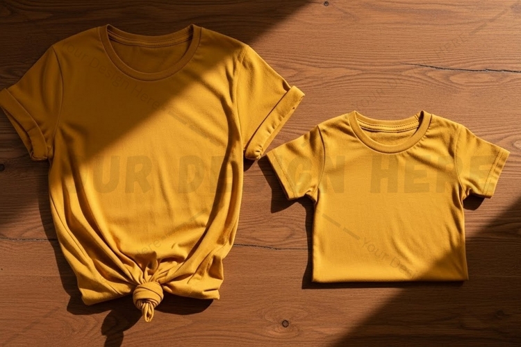 Mustard yellow t-shirt mockup design