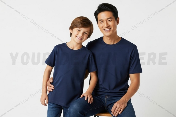 Navy blue t-shirt mockup design