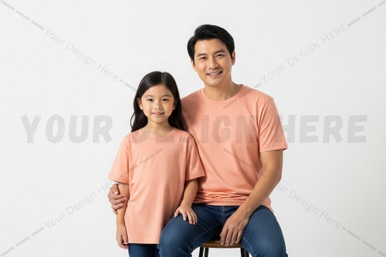 Matching family t-shirt set t-shirt mockup design