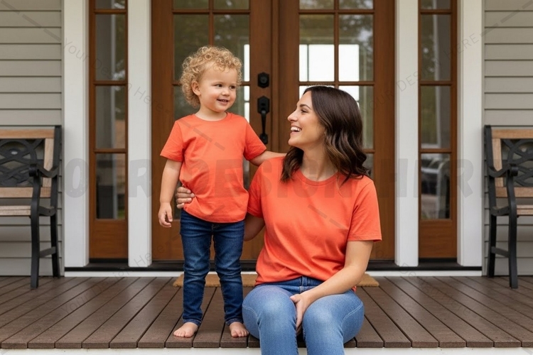 Coral t-shirt mockup design