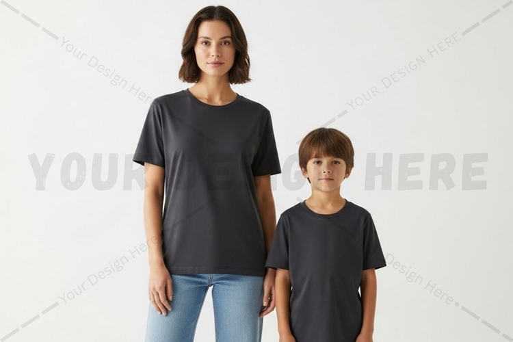 Unisex dark gray t-shirt mockup design