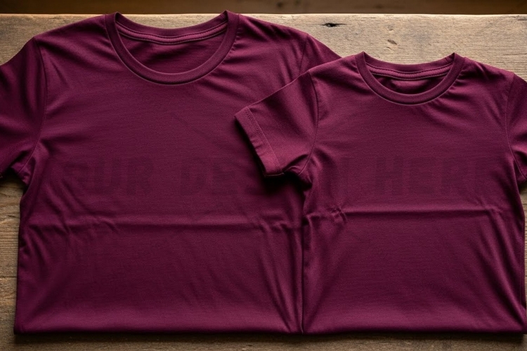 Maroon t-shirt mockup design