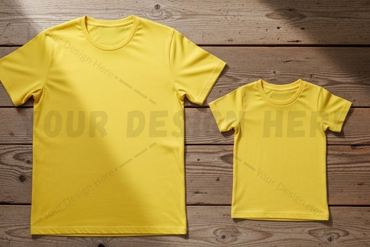 Bright yellow t-shirt mockup design