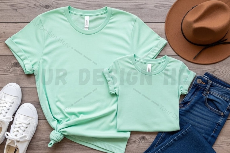 Mint green t-shirt mockup design