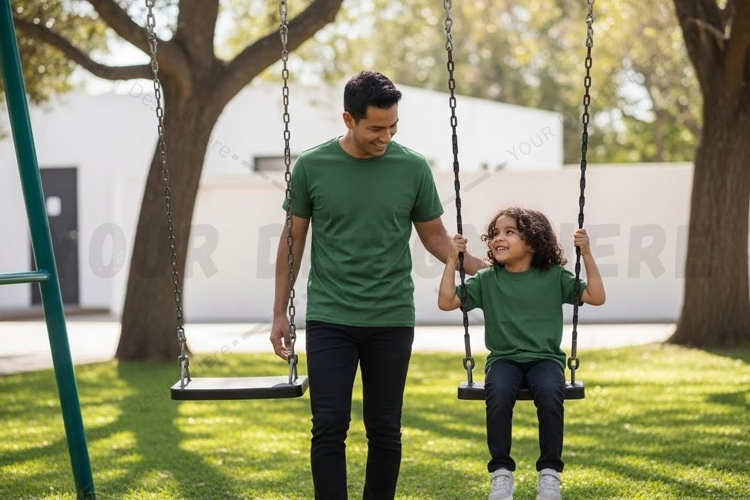 Green t-shirt mockup design