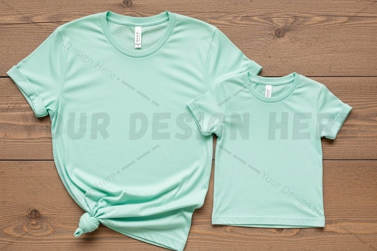 Mint green t-shirt mockup design
