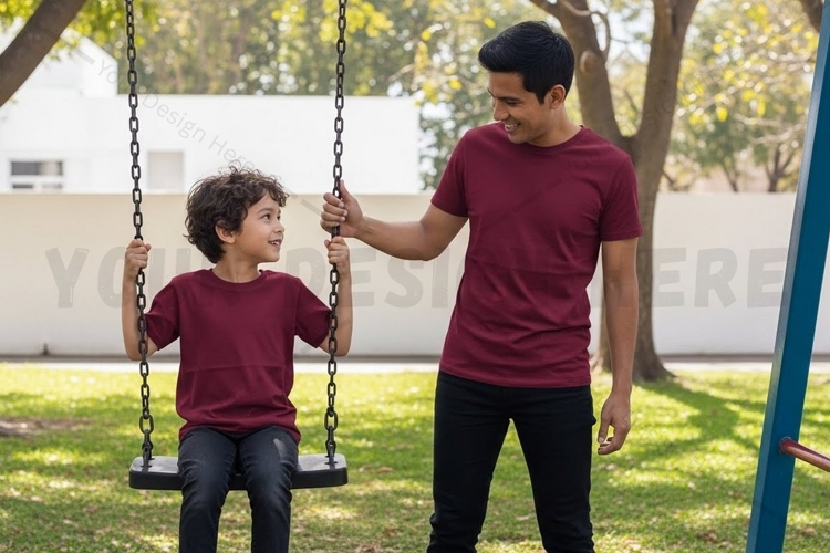 Maroon t-shirt mockup design