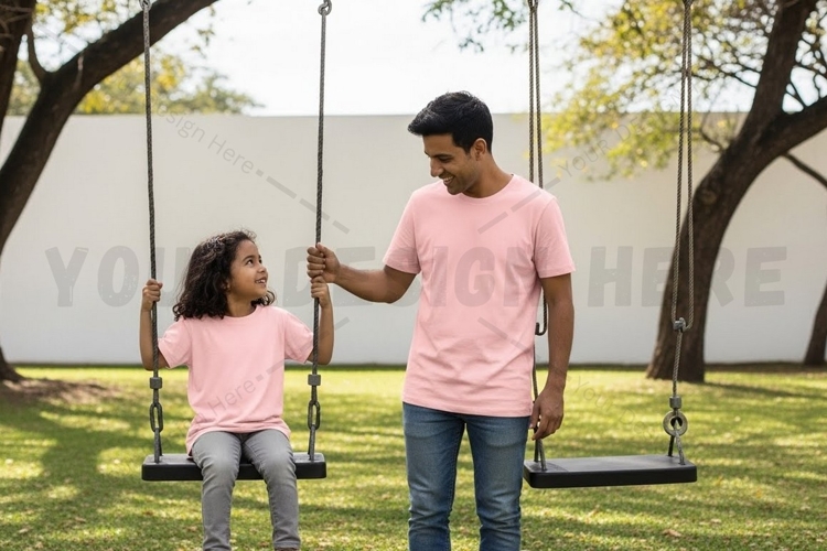 Pink t-shirt mockup design
