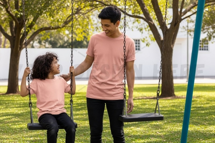 Playful pink t-shirt mockup design