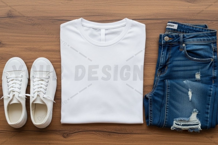 White Tshirt Mockup Image 20