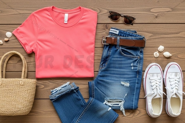 White Tshirt Mockup Image 22