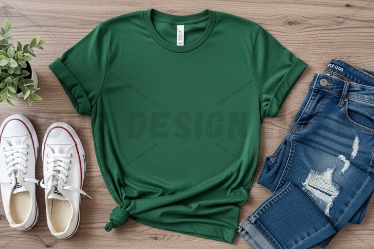 Green t-shirt mockup design
