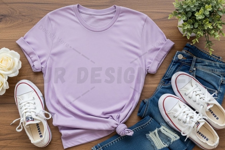Lilac t-shirt mockup
