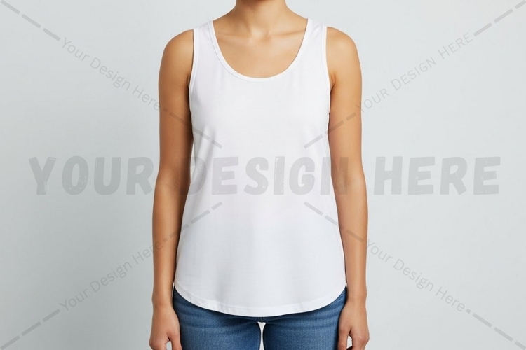 White tank top for women t-shirt mockup