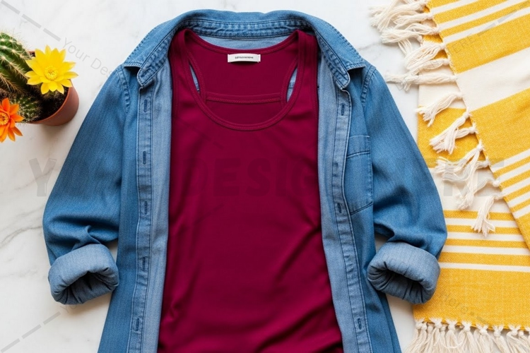 Stylish t-shirt mockup design