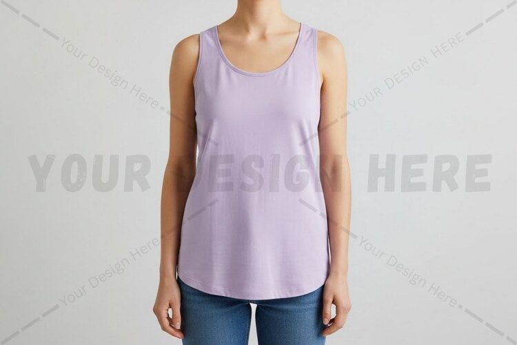 Lilac women's tank top t-shirt mockup example image 1