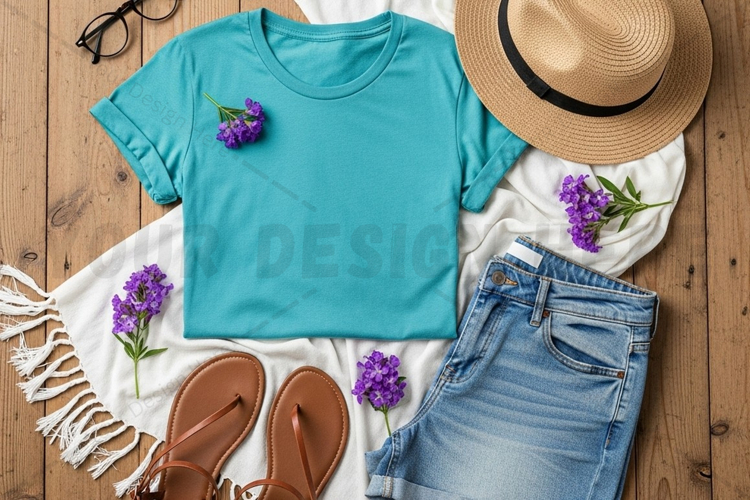 Light blue hoodie t-shirt mockup