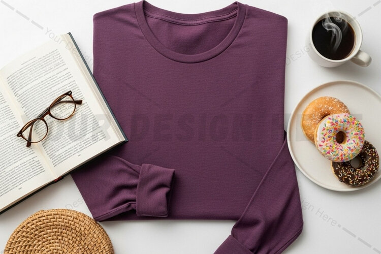 Purple hoodie t-shirt mockup design example image 1