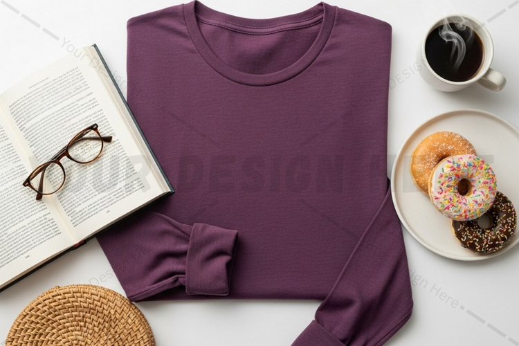 Purple hoodie t-shirt mockup design