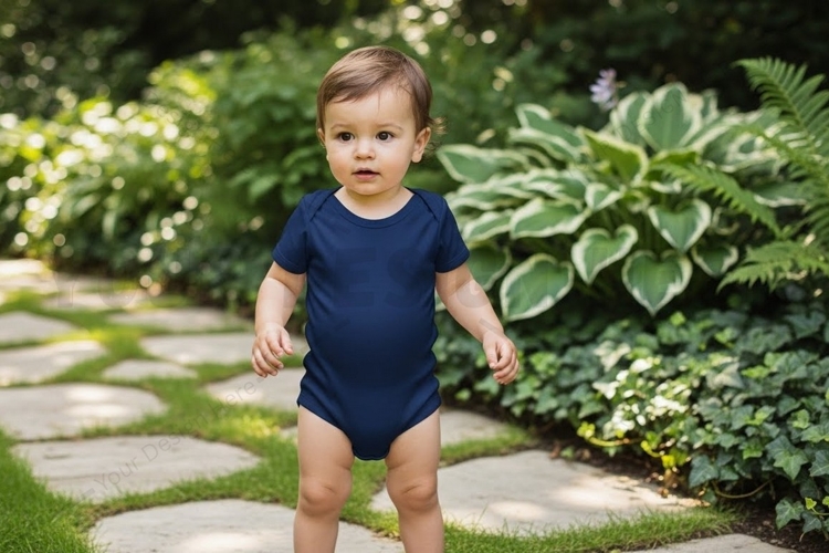 Baby blue onesie t-shirt mockup