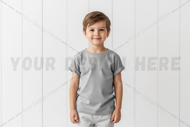 Kids grey t-shirt mockup