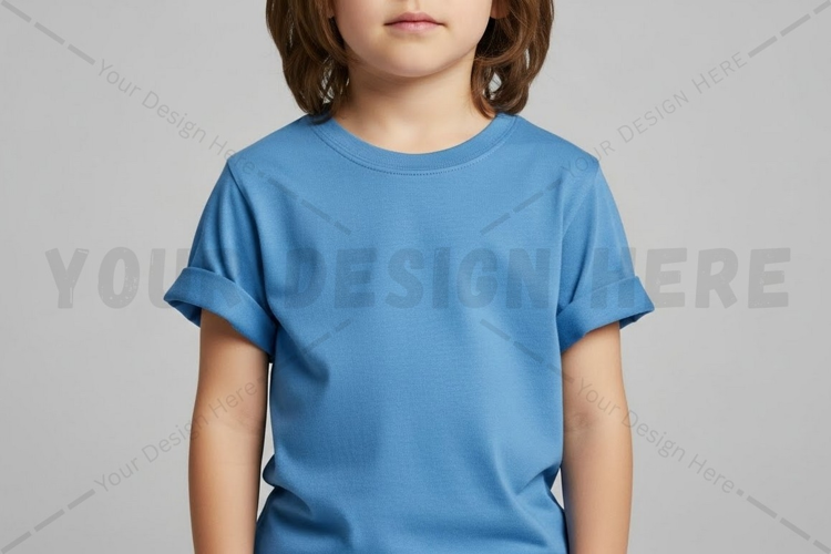 Light blue kids t-shirt mockup