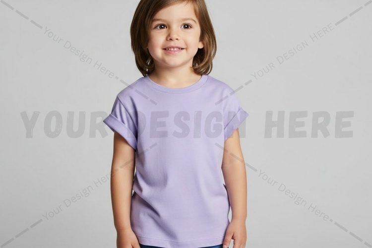Purple kids t-shirt mockup
