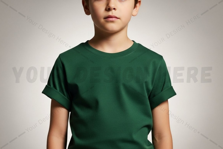 Green kids' t-shirt mockup