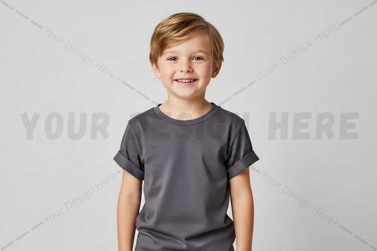 Kids grey t-shirt mockup
