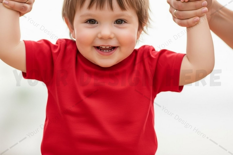 Red t-shirt for toddlers mockup