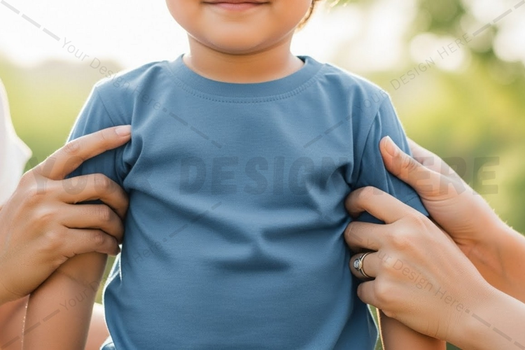 Kids blue t-shirt mockup design