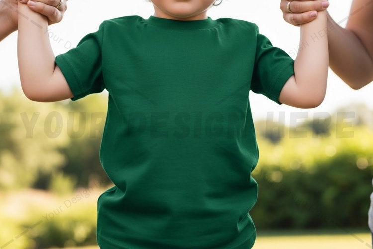 Green kids t-shirt mockup