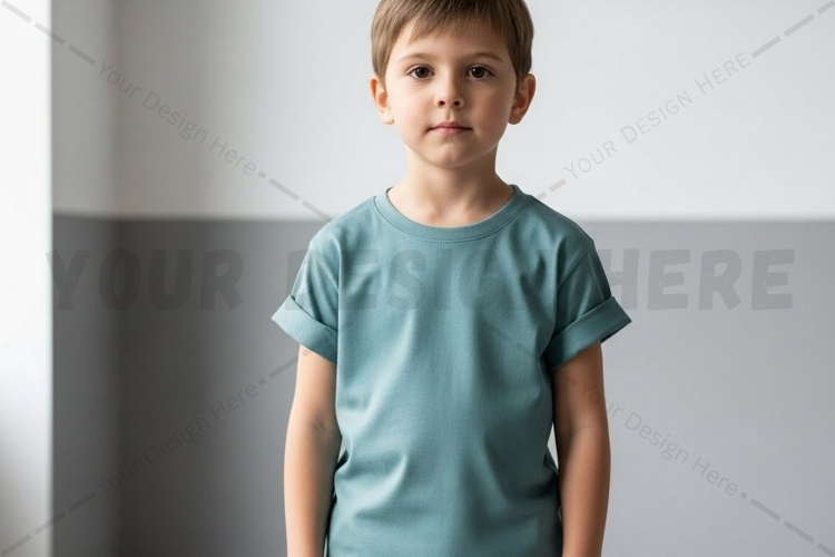 Light blue kids t-shirt mockup