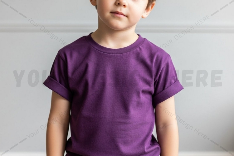 Purple kids t-shirt mockup