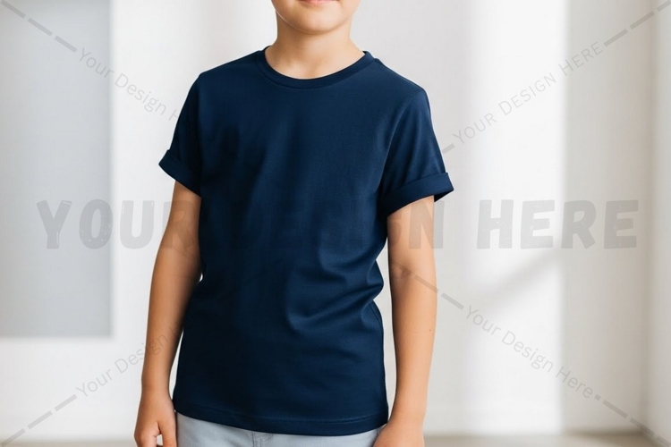 Navy blue t-shirt mockup design