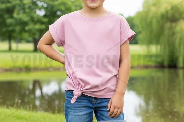 Pink t-shirt with knot mockup design
