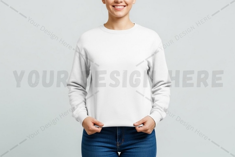 Plain white long sleeve t-shirt mockup