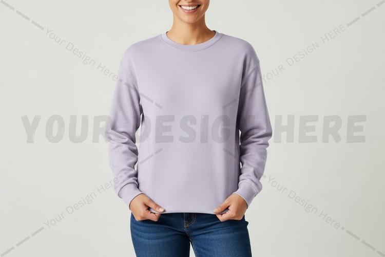 Lilac long sleeve t-shirt mockup