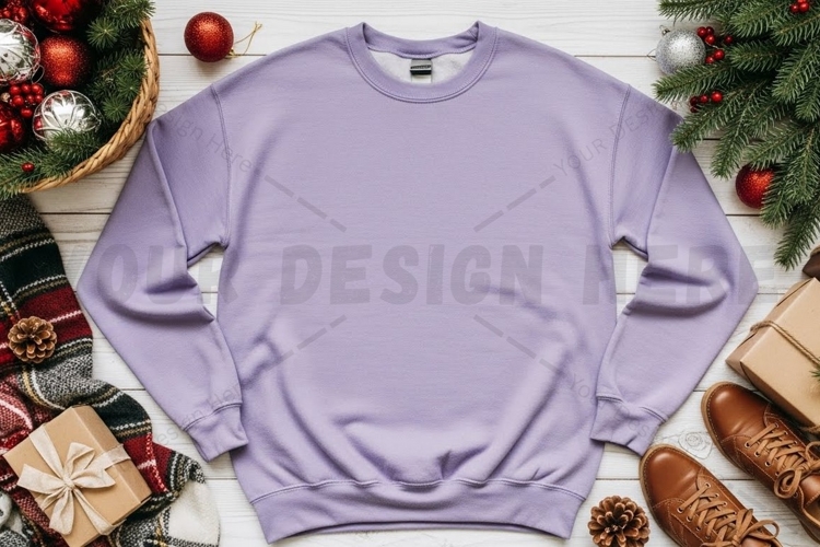 Lilac long sleeve t-shirt mockup