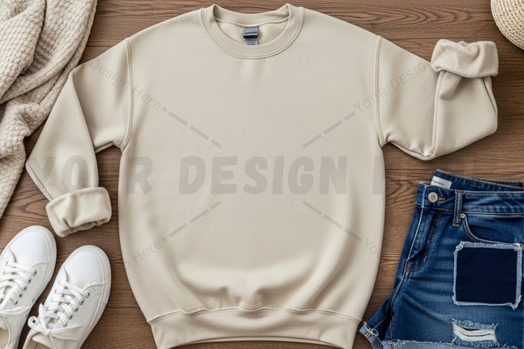 Casual cream t-shirt mockup design
