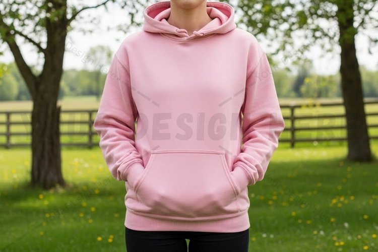 Pink hoodie outdoor mockup design