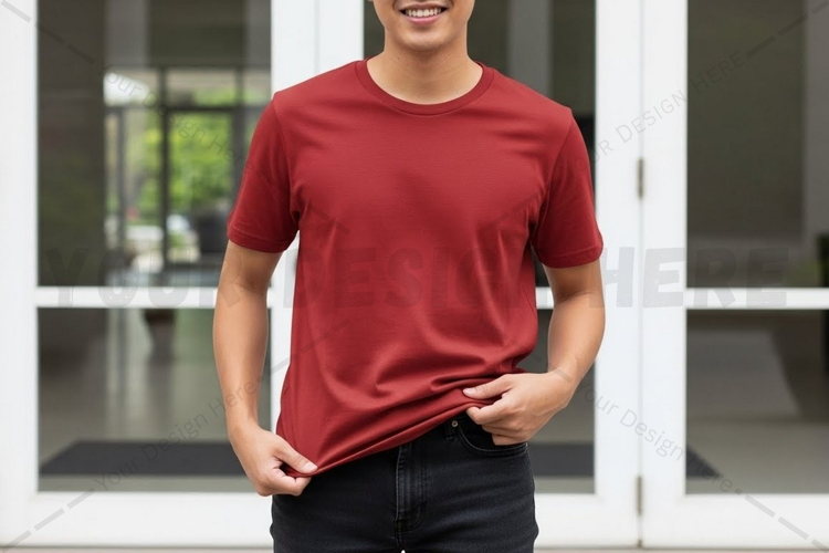 Red t-shirt mockup design
