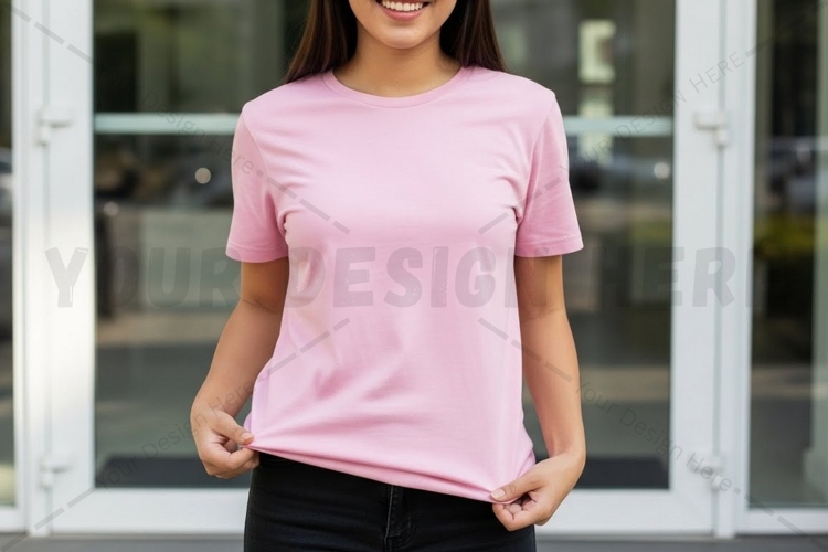 Pink t-shirt mockup design