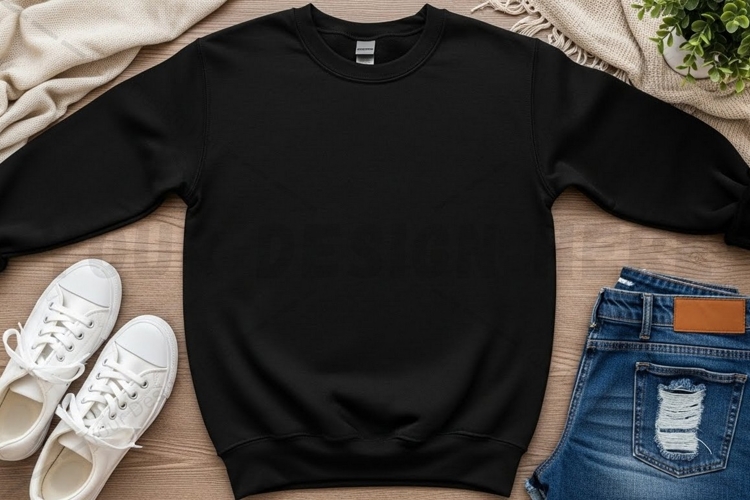 Classic black t-shirt mockup design