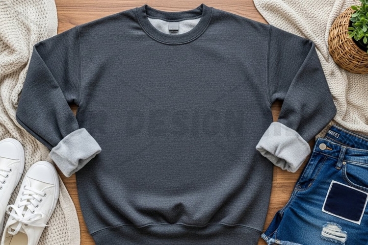 Stylish dark grey t-shirt mockup design