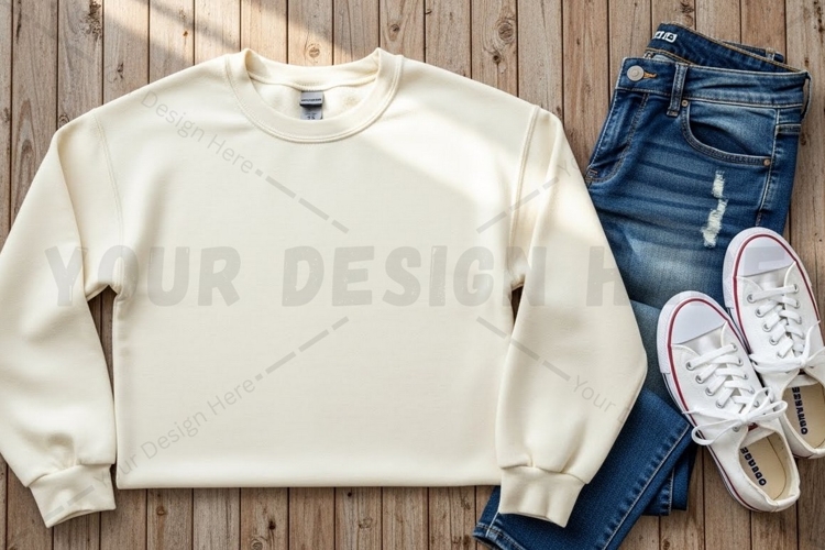 Casual outfit with white t-shirt mockup