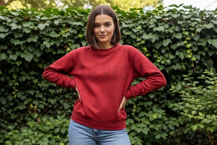 Vibrant red long sleeve t-shirt mockup design