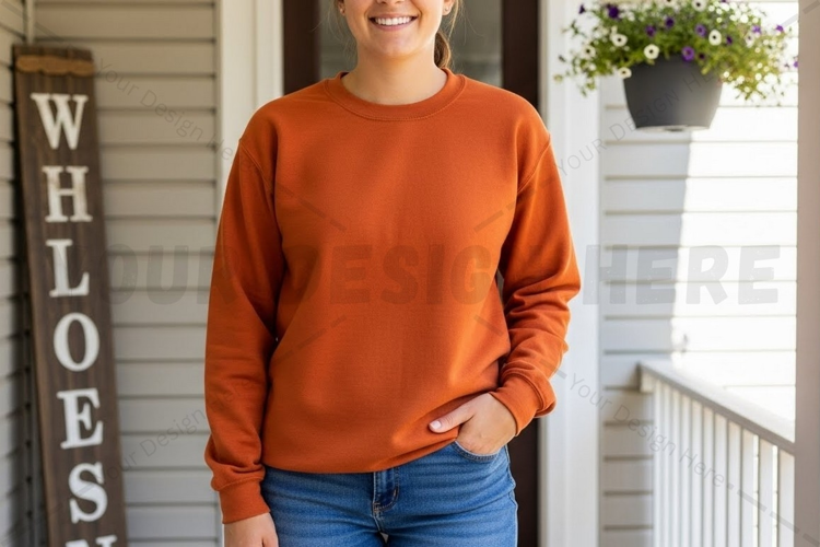 Copper long sleeve t-shirt mockup design